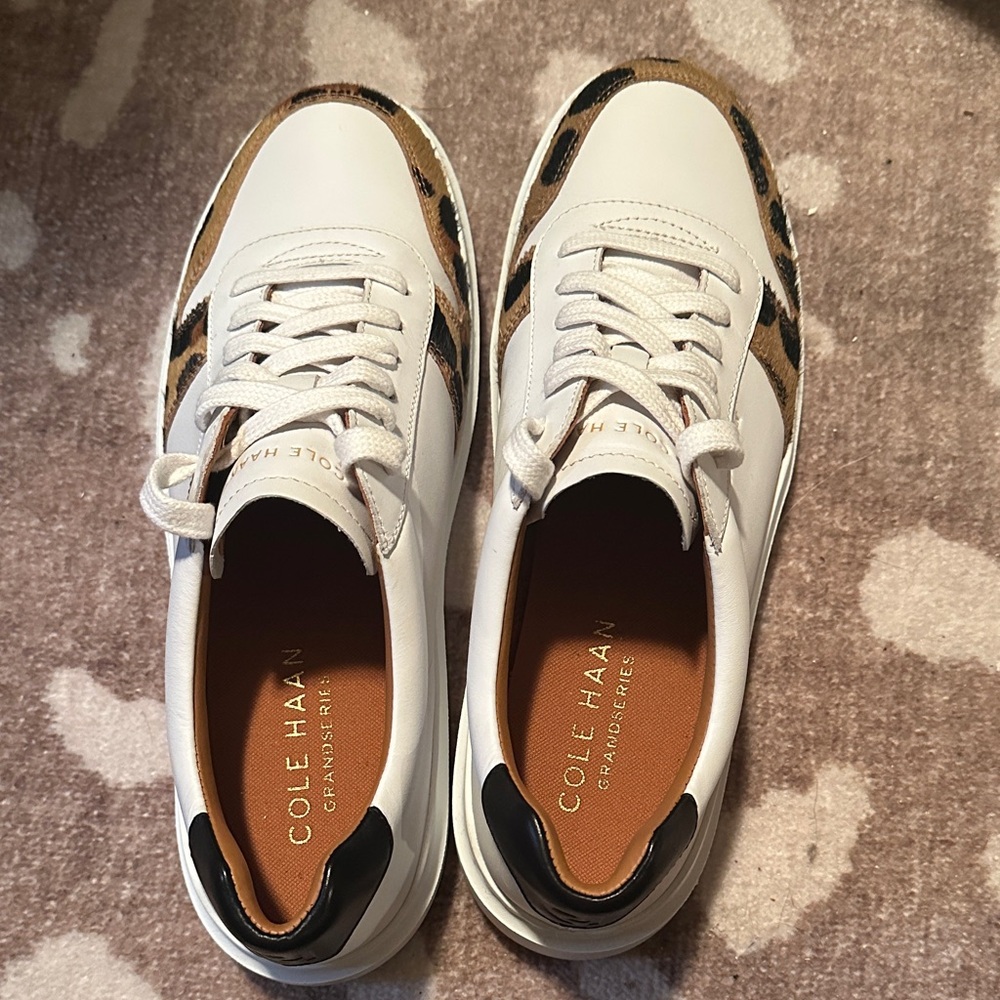 Cole Haan White and Brown Sneakers SZ 8.5 B NEW w/box